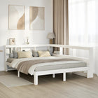 Bed met boekenkast 140x200 cm grenenhout wit