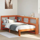 Bed met boekenkast 100x200 cm grenenhout wasbruin