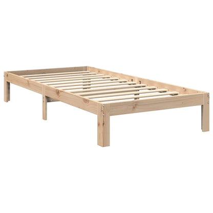 Bed met boekenkast zonder matras massief grenenhout 90x200 cm