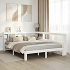 Bed with bookcase without mattress pine white 140x190 cm