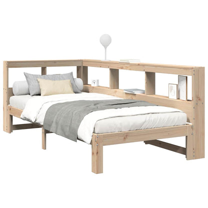 Bed met boekenkast zonder matras massief grenenhout 90x190 cm