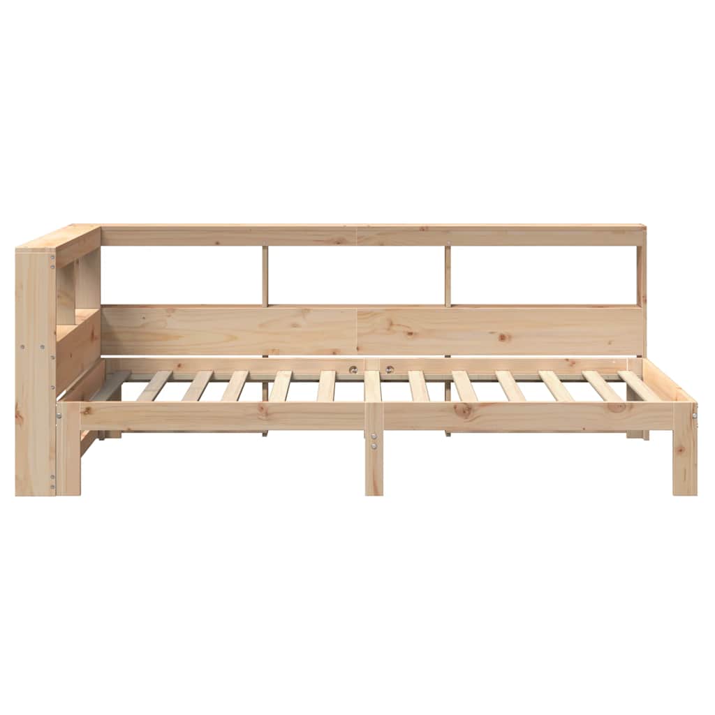 Bed met boekenkast zonder matras massief grenenhout 90x190 cm