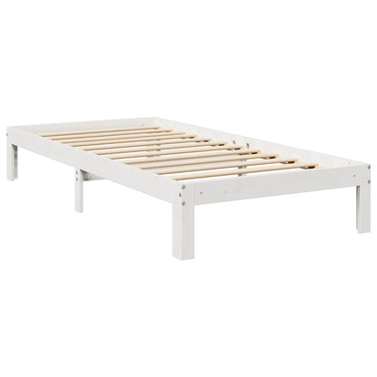 Bed Met Boekenkast Zonder Matras Grenenhout 90 x 190 cm Wit