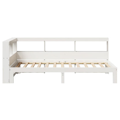 Bed Met Boekenkast Zonder Matras Grenenhout 90 x 190 cm Wit