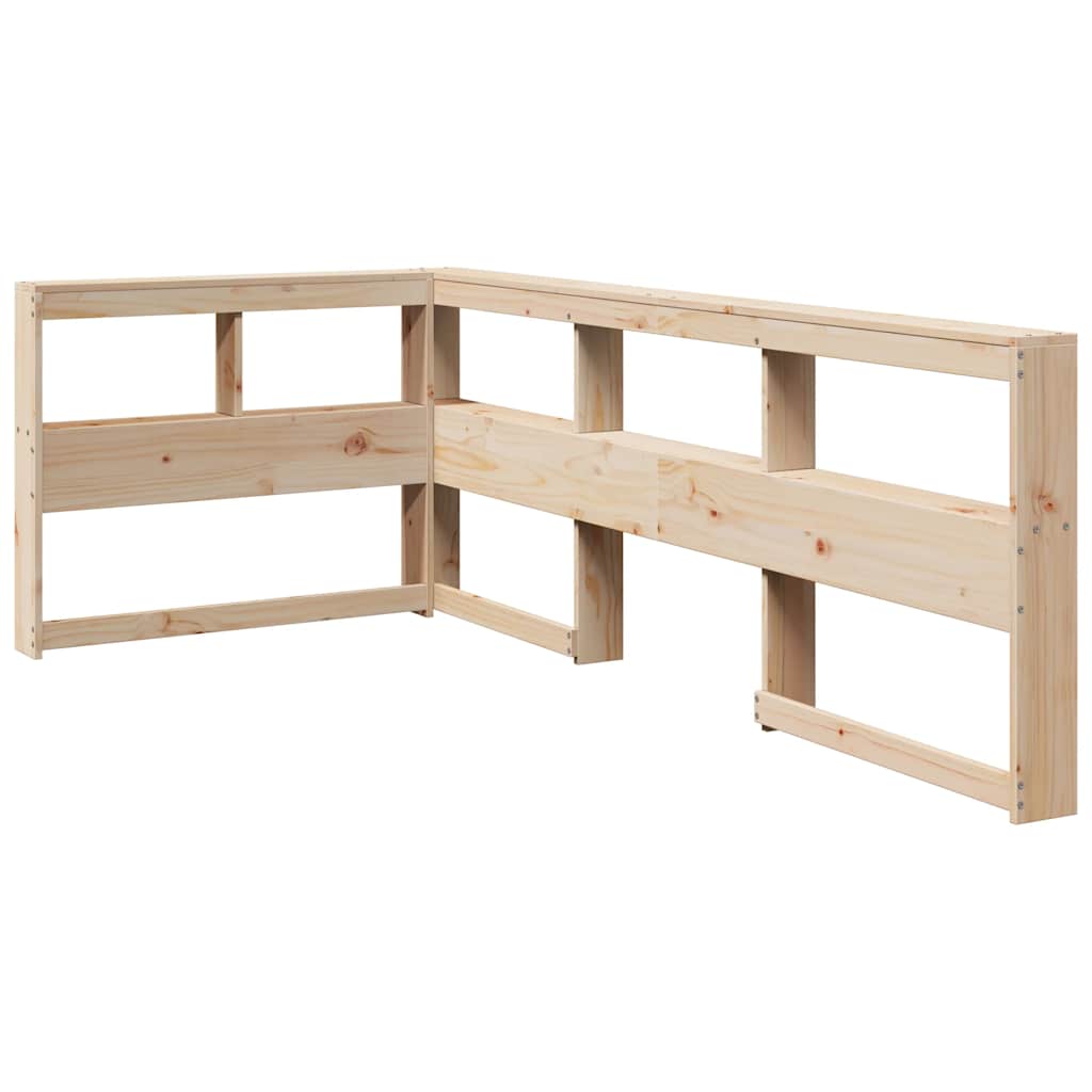 Bed met boekenkast zonder matras massief grenenhout 75x190 cm
