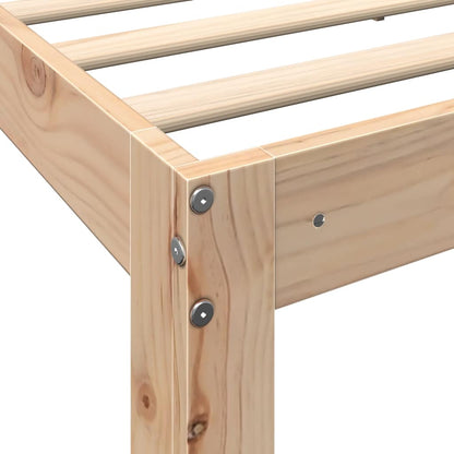 Bed met boekenkast zonder matras massief grenenhout 75x190 cm