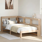 Bed 75x190 cm massief grenenhout met boekenkast