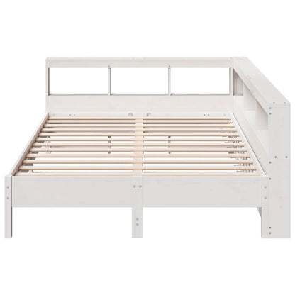 Bed Met Boekenkast Zonder Matras Grenenhout 140 x 200 cm Wit