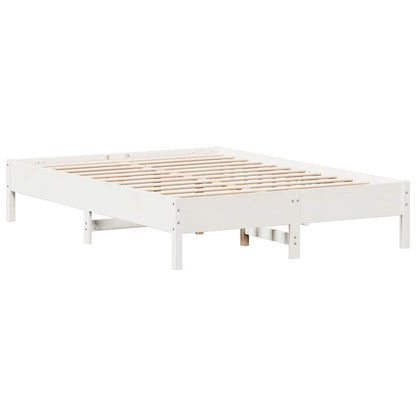 Bed Met Boekenkast Zonder Matras Grenenhout 140 x 200 cm Wit
