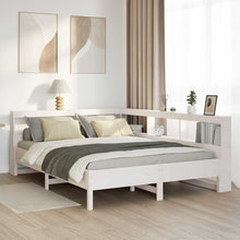 Bed Met Boekenkast Zonder Matras Grenenhout 140 x 200 cm Wit