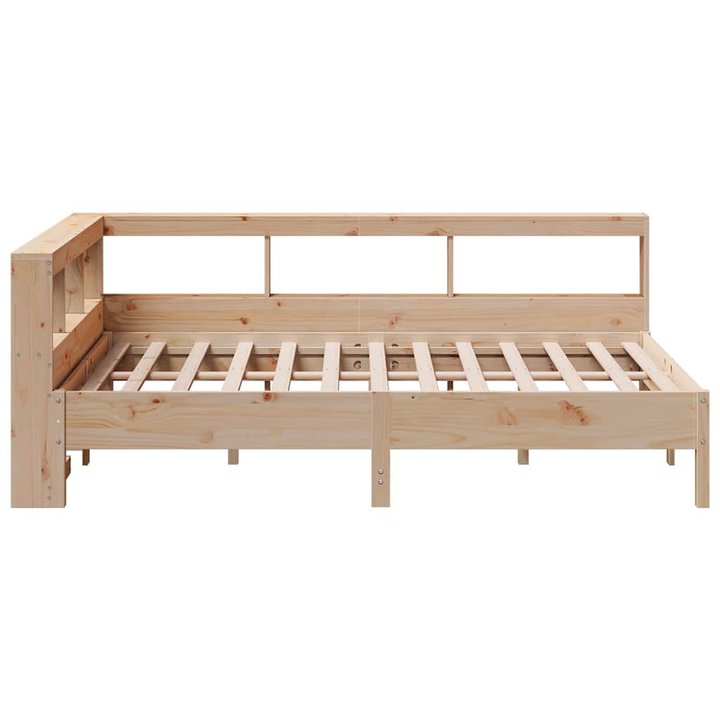 Bed met boekenkast zonder matras massief grenenhout 120x200 cm