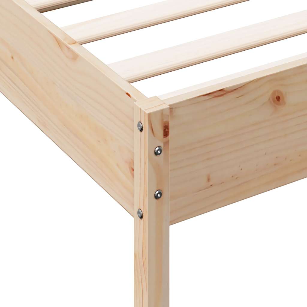 Bed met boekenkast zonder matras massief grenenhout 120x200 cm