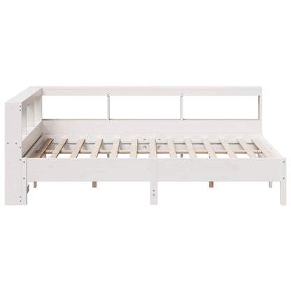 Bed Met Boekenkast Zonder Matras Grenenhout 120 x 200 cm Wit
