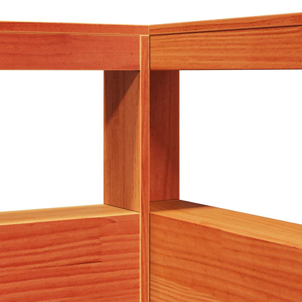 Bed Met Boekenkast Zonder Matras Grenenhout 120 x 200 cm Wasbruin