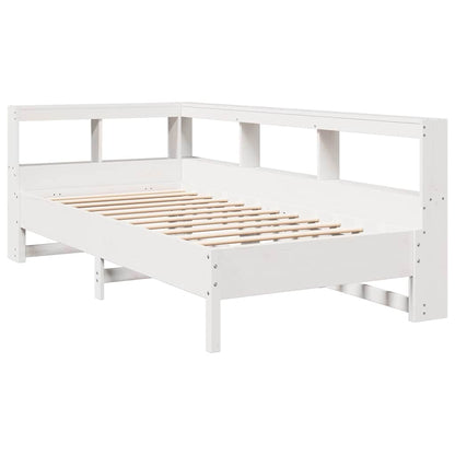Bed Met Boekenkast Zonder Matras Grenenhout 100 x 200 cm Wit