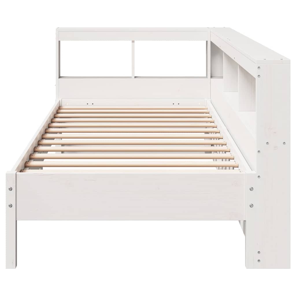Bed Met Boekenkast Zonder Matras Grenenhout 100 x 200 cm Wit