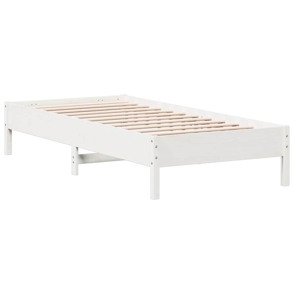 Bed Met Boekenkast Zonder Matras Grenenhout 100 x 200 cm Wit