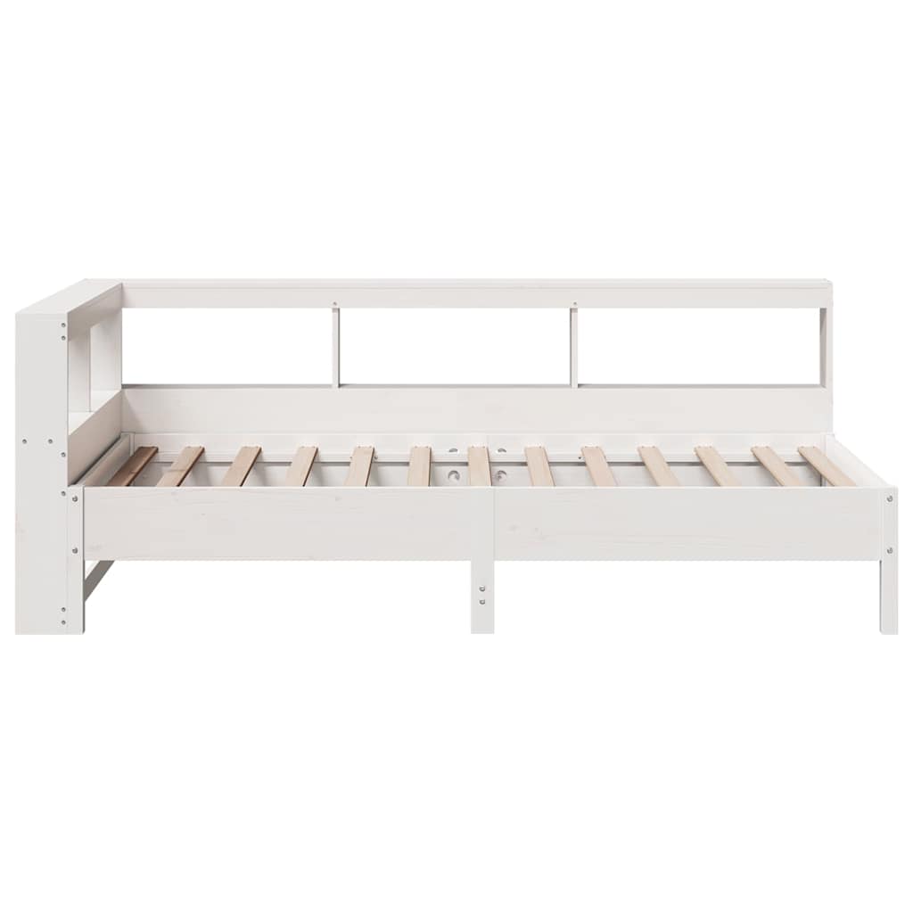 Bed Met Boekenkast Zonder Matras Grenenhout 100 x 200 cm Wit