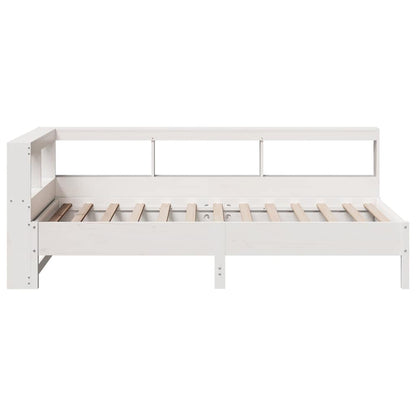 Bed Met Boekenkast Zonder Matras Grenenhout 100 x 200 cm Wit