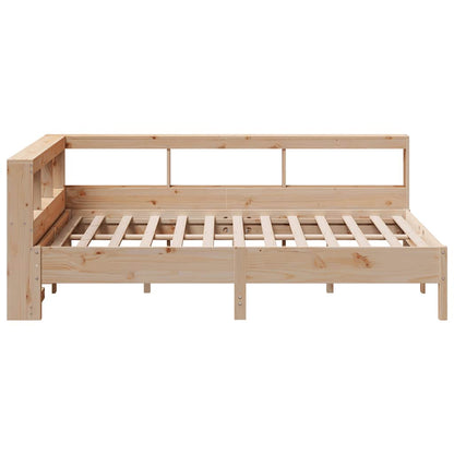 Bed met boekenkast zonder matras massief grenenhout 140x190 cm
