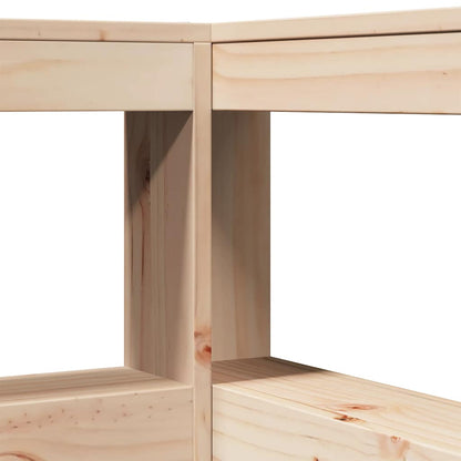 Bed Met Boekenkast Zonder Matras Massief Grenenhout 120 x 190 cm Naturel