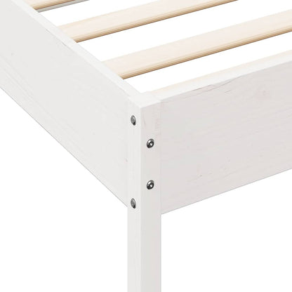 Bed met boekenkast zonder matras grenenhout wit 120x190 cm