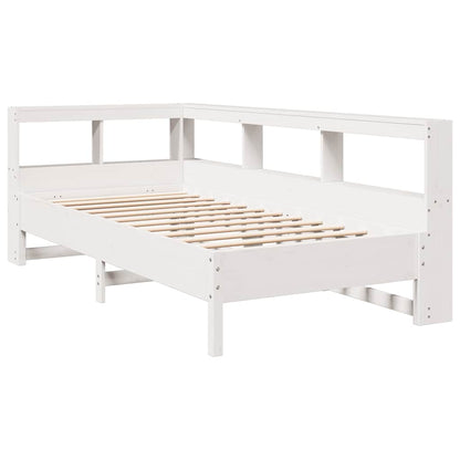 Bed Met Boekenkast Zonder Matras Grenenhout 90 x 190 cm Wit