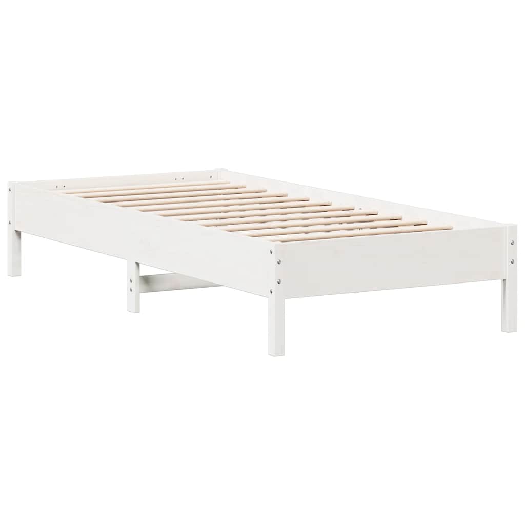 Bed Met Boekenkast Zonder Matras Grenenhout 90 x 190 cm Wit