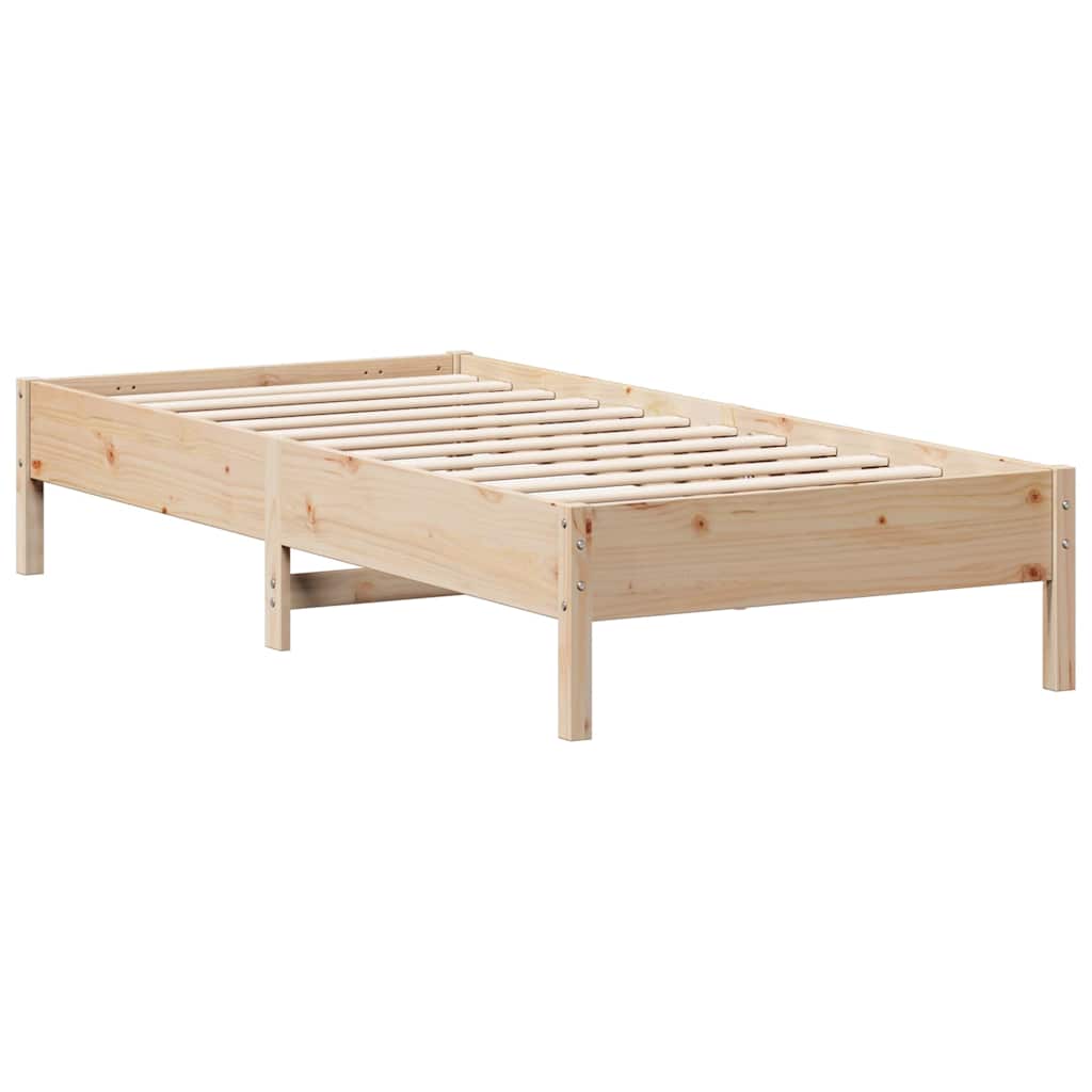 Bed met boekenkast zonder matras massief grenenhout 75x190 cm