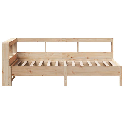 Bed met boekenkast zonder matras massief grenenhout 75x190 cm