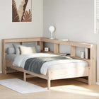 Bed 75x190 cm massief grenenhout met boekenkast