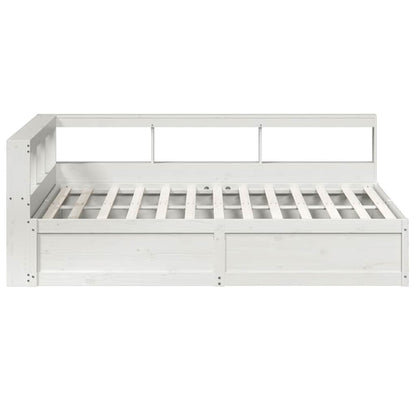 Bed met boekenkast zonder matras grenenhout wit 160x200 cm