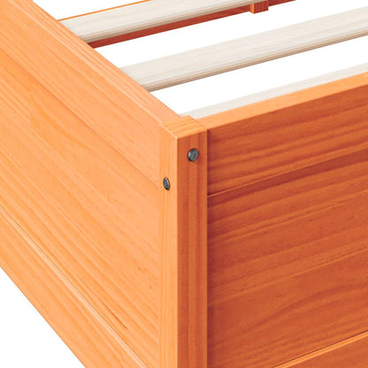 Bed met boekenkast zonder matras grenenhout wasbruin 160x200 cm