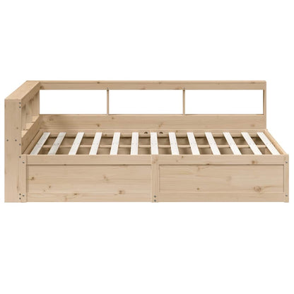 Bed met boekenkast zonder matras massief grenenhout 140x200 cm