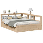 Bed 140x200 cm massief grenenhout met boekenkast