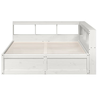 Bed Met Boekenkast Zonder Matras Grenenhout 140 x 200 cm Wit