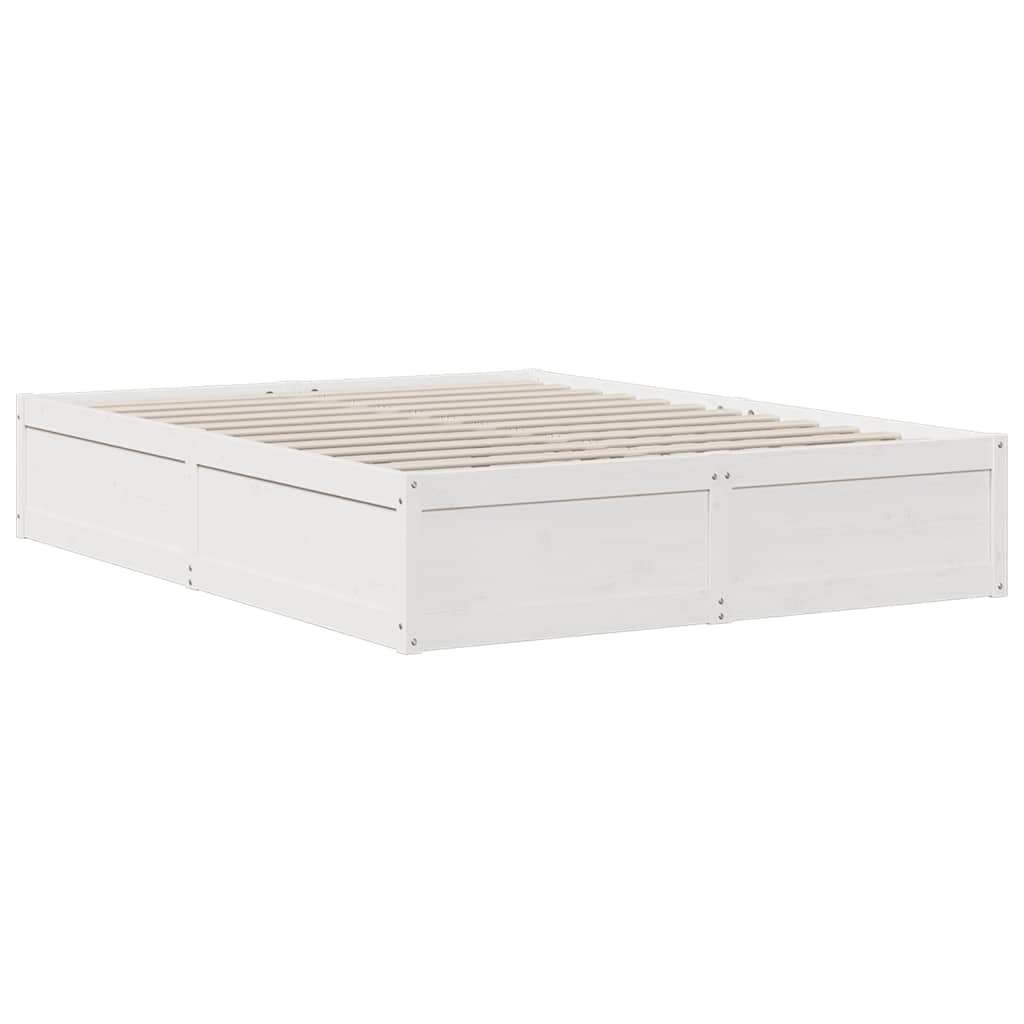 Bed Met Boekenkast Zonder Matras Grenenhout 140 x 200 cm Wit