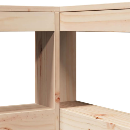 Bed met boekenkast zonder matras massief grenenhout 100x200 cm