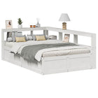Bed with bookcase without mattress pine white 140x190 cm