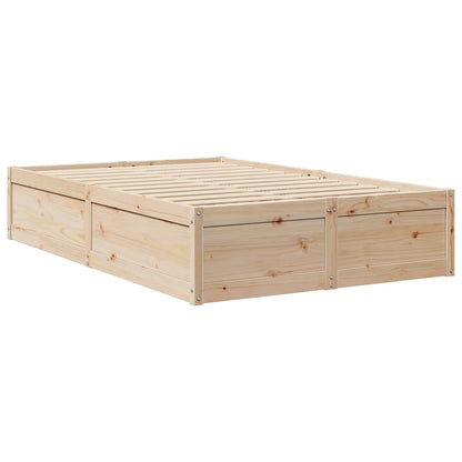 Bed met boekenkast zonder matras massief grenenhout 135x190 cm