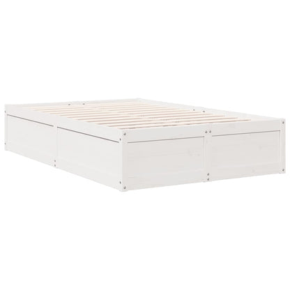 Bed met boekenkast zonder matras grenenhout wit 135x190 cm