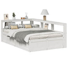 Bed met boekenkast grenenhout wit 120x190 cm