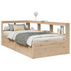 Bed met boekenkast massief grenenhout 90x190 cm