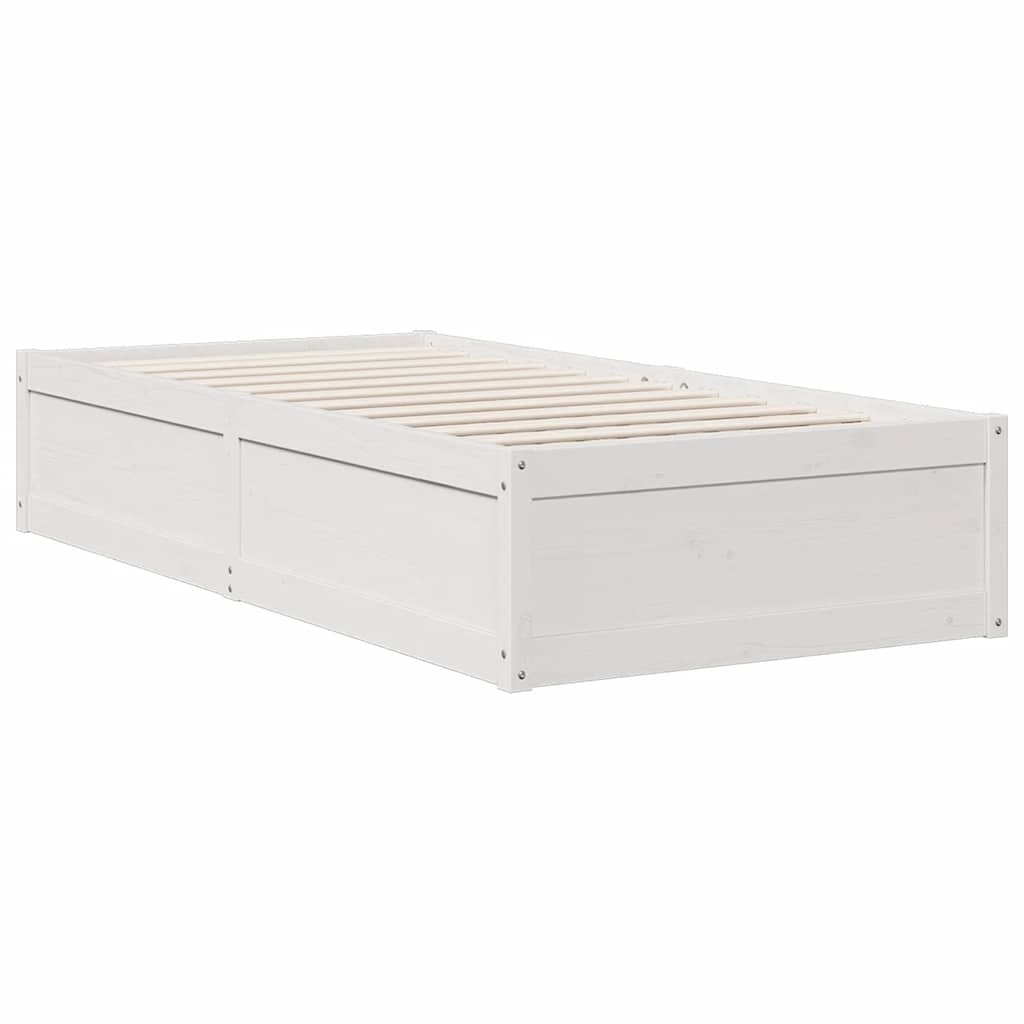 Bed Met Boekenkast Zonder Matras Grenenhout 90 x 190 cm Wit
