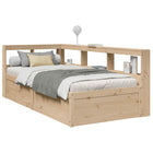 Bed met boekenkast massief grenenhout 75x190 cm