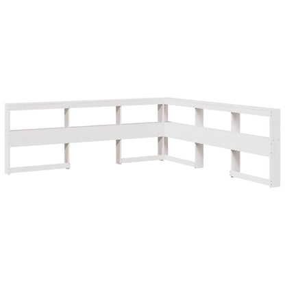 Bed met boekenkast zonder matras grenenhout wit 200x200 cm
