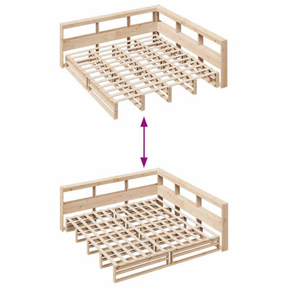 Bed met boekenkast zonder matras massief grenenhout 180x200 cm
