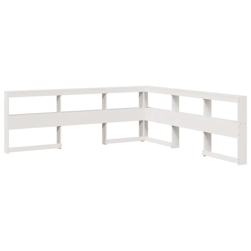 Bed met boekenkast zonder matras grenenhout wit 180x200 cm