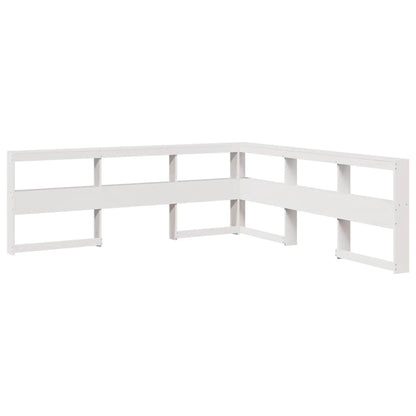 Bed met boekenkast zonder matras grenenhout wit 180x200 cm