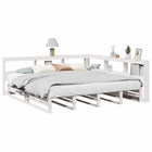 Bed grenenhout wit 180x200 cm met boekenkast